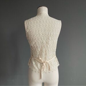 Vintage Casual Corner Cream Lace Back Vest – NWT – Korean Made Bridal Romantic